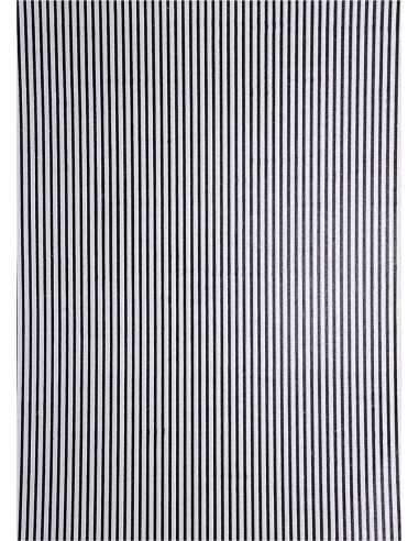 Dekorační papír Metallic White - Black Strips 56x76cm