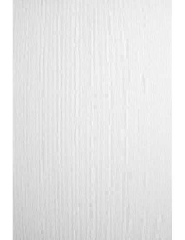 Texturovaný barevný dekorativní pruhovaný papír Nettuno 215g Bianco Artico bílý pak. 10A4