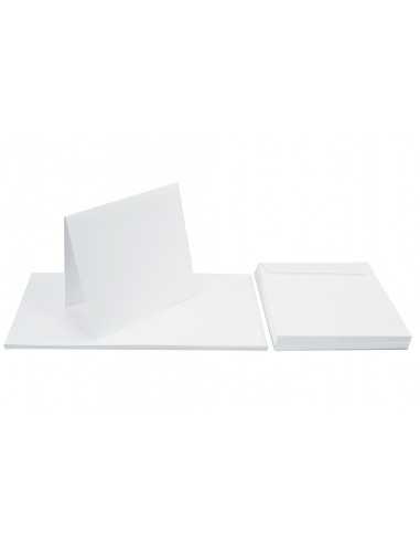 Sestava Dekorační hladký ekologický hladký Dekorační papír Lessebo 240g bílý s rýhami + obálka K4 Lessebo bílá 25ks.