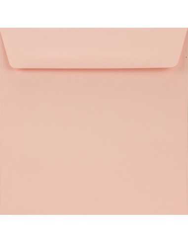 Ozdobná hladká jednobarevné obálka čtvercová K4 15,5x15,5 HK Burano Rosa světle růľová 90g