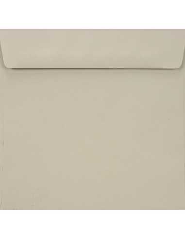 Ozdobná hladká jednobarevné obálka čtvercová K4 15,5x15,5 HK Burano Grigio světle ąedá 90g