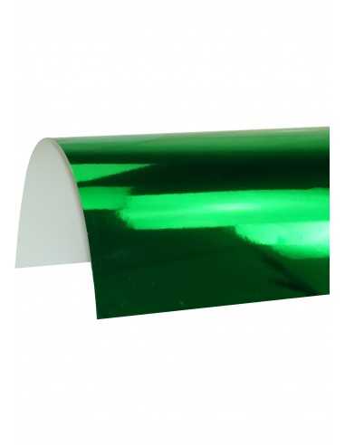 Dekorační papír, barevný, jednostranně lesklý Mirror 270g Lustro Green zelený pak. 10A4