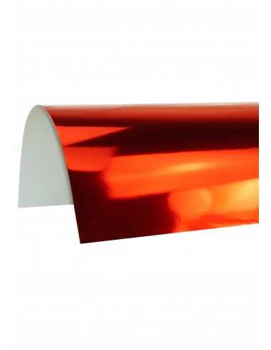 Dekorační papír, barevný, jednostranně lesklý Mirror 270g mirrow red pack of 10A4