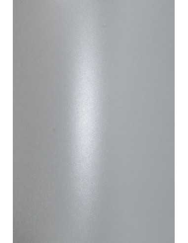 Perleťový metalizovaný dekorativní papír Aster Metallic 250g Silver stříbrný pak. 10A5