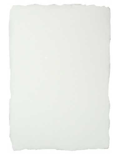 Dekorativní ruční hladký papír biały 5A4