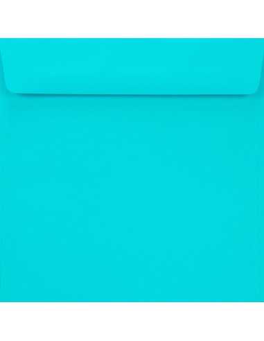 Ozdobná hladká jednobarevné obálka čtvercová K4 15,5x15,5 HK Burano Azzurro Reale modrá 90g