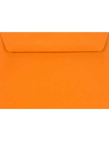 Ozdobná hladká jednobarevné obálka C6 11,4x16,2 HK Burano Arancio Trop oranľová 90g