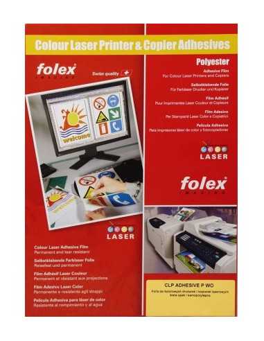 FOLEX ADHESIVE P-WO Bílá samolepicí fólie pro barevné laserové tiskárny, balení. 10A4