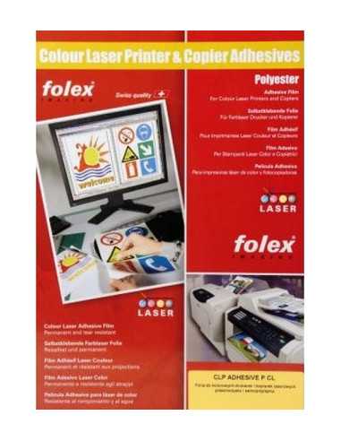 FOLEX ADHESIVE P-CL Průhledná samolepicí fólie pro barevné laserové tiskárny, balení. 10A4