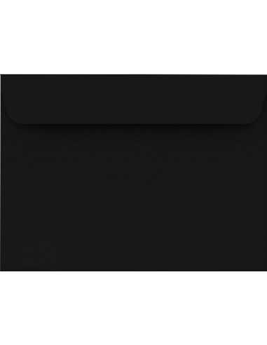 Ozdobná hladká jednobarevné obálka C6 11,4x16,2cm HK Design černá 120g