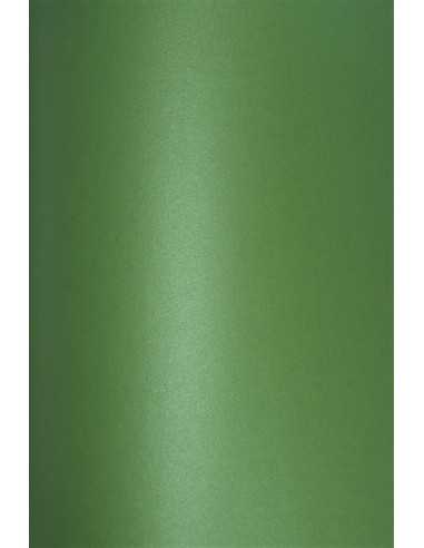 Perleťový metalizovaný dekorativní papír Aster Metallic 280gsm papír Vánoční zelená barva balení 10 listů A4