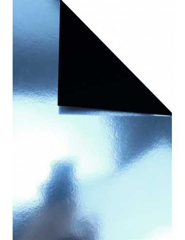 Dekorační papír, barevný, jednostranně lesklý Mirror 260g Silver stříbrný / černý B63 pak. 10A4