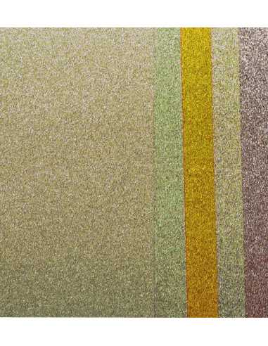 Dekorační papír, barevný, z jedné strany brokátový 210g mix zlatý 5A4