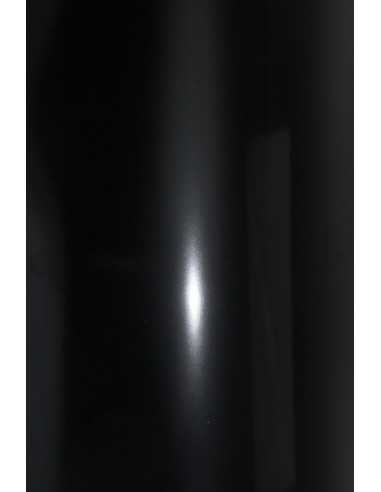Dekorační papír, barevný, jednostranně lesklý Splendorlux 250g Nero černý pak. 10A5