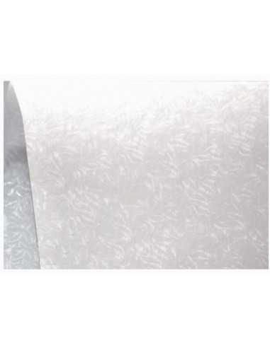 Texturovaný Dekorační transparentní papír Kristall Prago 35g Lístky bílý pak. 10A4