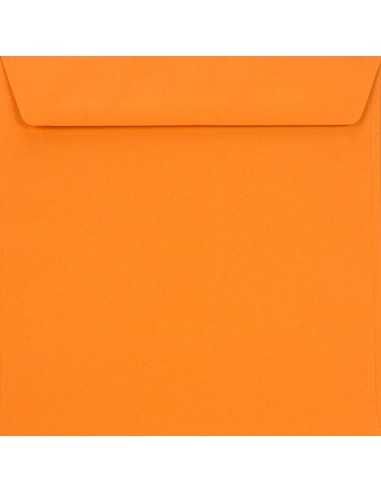 Ozdobná hladká barevná ?tvercová obálka K4 15,5x15,5 HK Burano Arancio Trop oranžová 90g