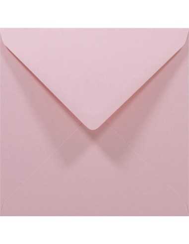 Ozdobná hladká čtvercová obálka K4 14cm NK Rainbow R54 pastelově růžová 80g