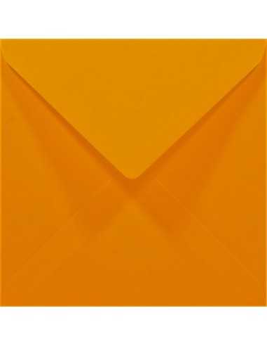 Ozdobná hladká čtvercová obálka K4 14cm NK Rainbow R22 pastelově oranžová 80g