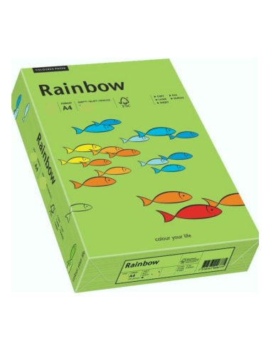 Barevný hladký Dekorační papír Rainbow 160g R76 zelený pak. 250A4