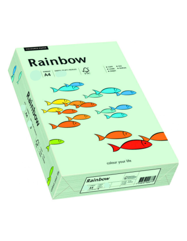 Papier ozdobny gładki kolorowy Rainbow 160g R75 miętowy pak. 250A4