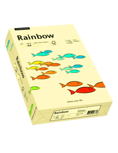 Barevný hladký Dekorační papír Rainbow 160g R06 slonová kost ecru pak. 250A4