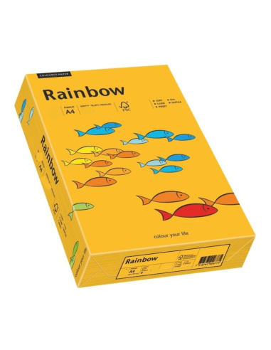 Barevný papír Rainbow 160g R22 světle oranžový balení 250A4