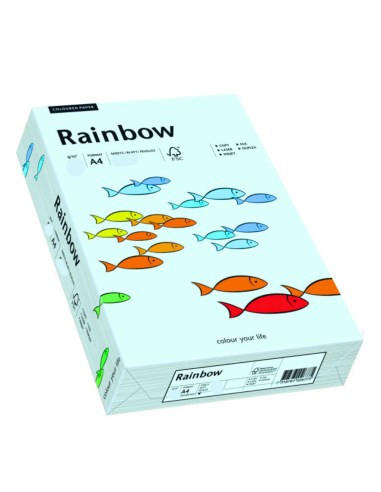 Barevný hladký Dekorační papír Rainbow 80g R82 světle modrý pak. 500A4