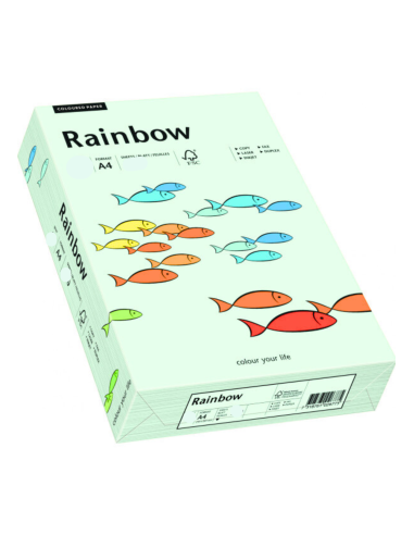 Barevný hladký Dekorační papír Rainbow 80g R72 světle zelený 500A4